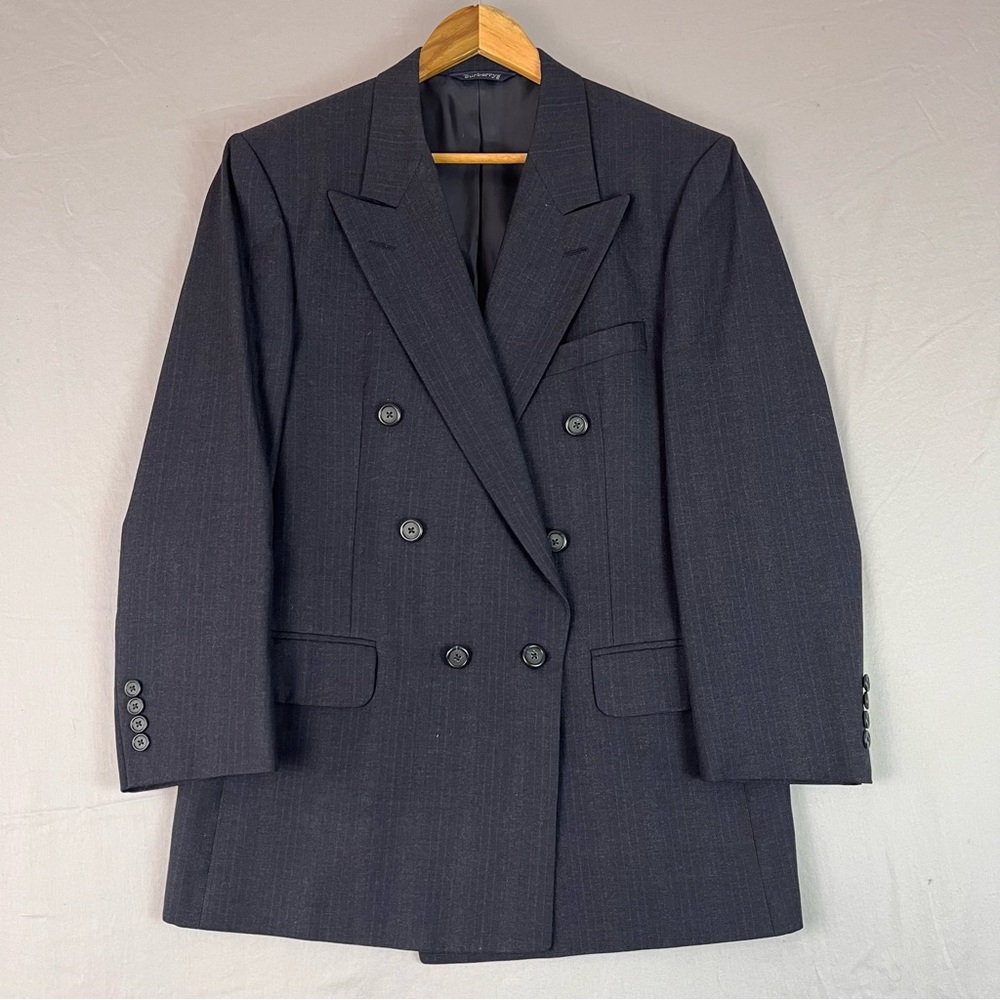 Burberry Navy Double-Breasted Wool Sport Coat